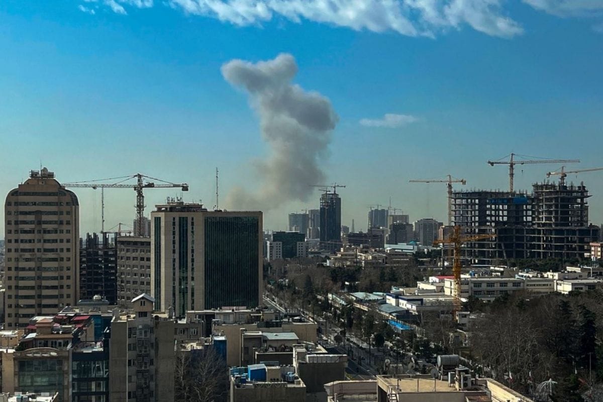 President Donald Trump speaks after reports of Iranian military strikes in the region