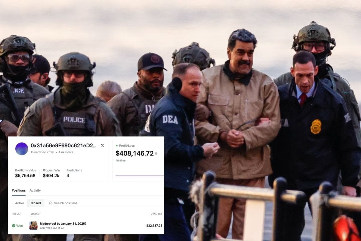 Polymarket profits surge as Nicolás Maduro is captured by U.S. agents.