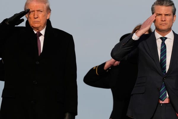 Trump and Defense Secretary Pete Hegseth during U.S. strikes on ISIS in Syria.