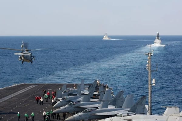 US aircraft carrier USS Abraham Lincoln operating in the Arabian Sea amid rising tensions with Ir