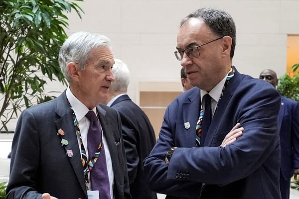 US Fed Chair Jerome Powell speaks with a global central bank chief.
